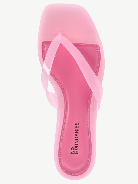 No Boundaries Shoes - No Boundaries Pink Jelly Kitten Heel Flip Flop Sandals Women’s Size 6 NWT